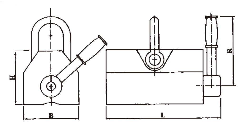 CE Certificatied China Maufacturer Supply 100kg-6000kg Manual Magnetic Lifter Permanent Magnet Crane (PML-A)